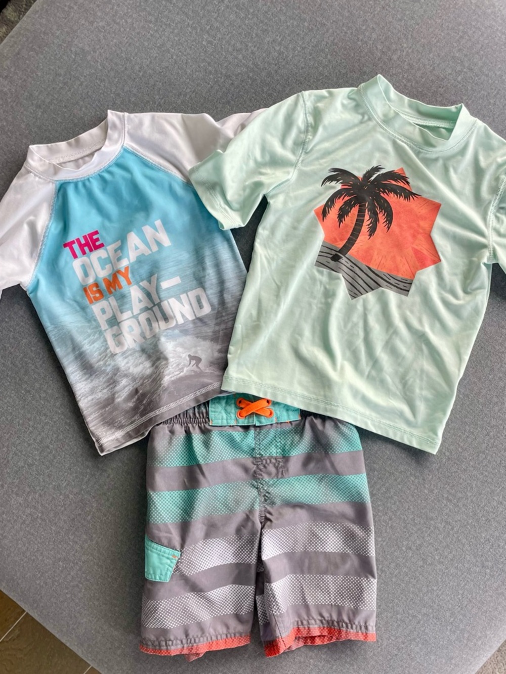 Boys Size 4/5 XS Swim Outfit with TWO Swim Tops